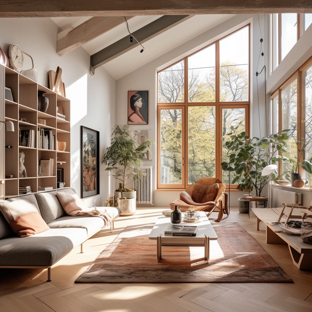 Nordic style living room by Midjourney