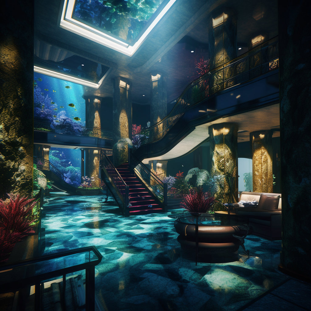 Underwater haven hotel lobby